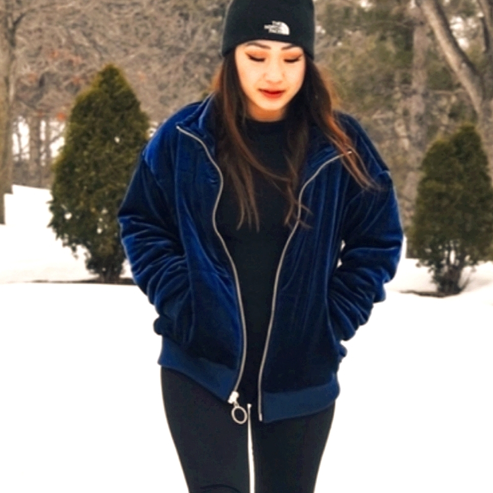 Mossimo Velvet Puffer Coat